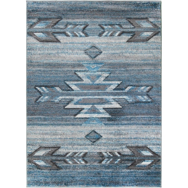 Mayberry Rug 5 ft. 3 in. x 7 ft. 3 in. Tacoma Santa Rosa Area Rug, Blue TC9706 5X8 - main